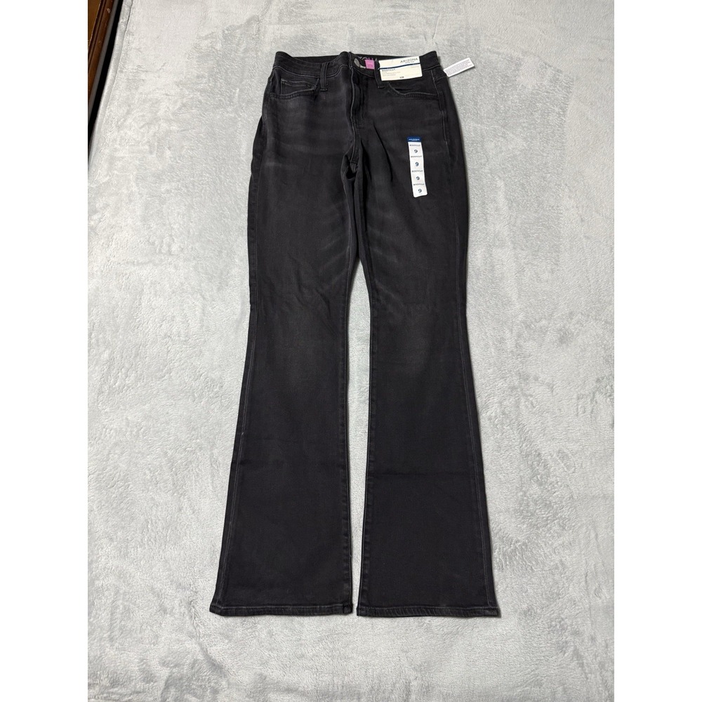 NWT Arizona Jeans Womens 9 Black High Rise Bootcut Stretch Denim 26x30.5